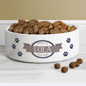 Personalised Pet Bowl - Blue Paws