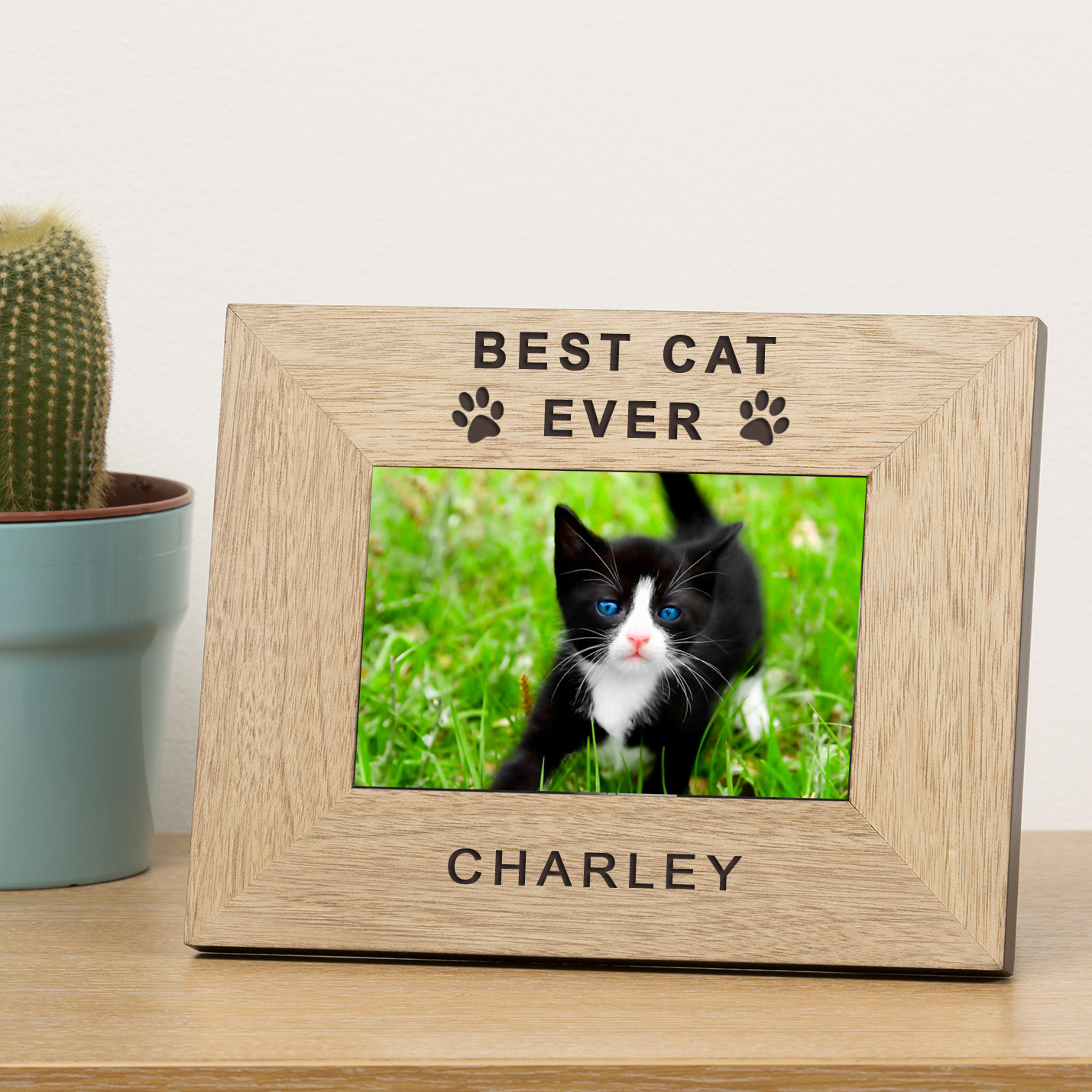 Personalised Cat Photo Frame 6 x 4 inch – Best Cat Ever - MyPamperedPet
