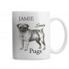 Personalised Loves Pugs Mug