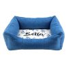 Personalised Blue Comfort Floral Dog Bed