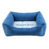 Personalised Blue Comfort Paw Print Dog Bed