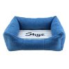 Personalised Blue Comfort Striped Dog Bed