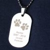 Pawprints Stainless Steel Dog Tag Necklace
