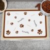 Personalised Brown Gingham Cat Pet Bowl Mat