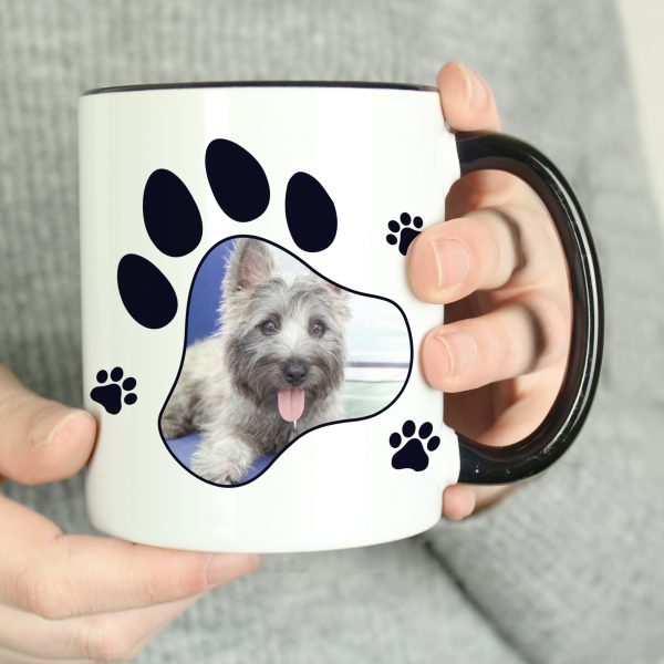 Personalised Paw Print Pet Photo Upload Mug