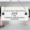 Personalised Paw Print Dog Breed Wooden Sign